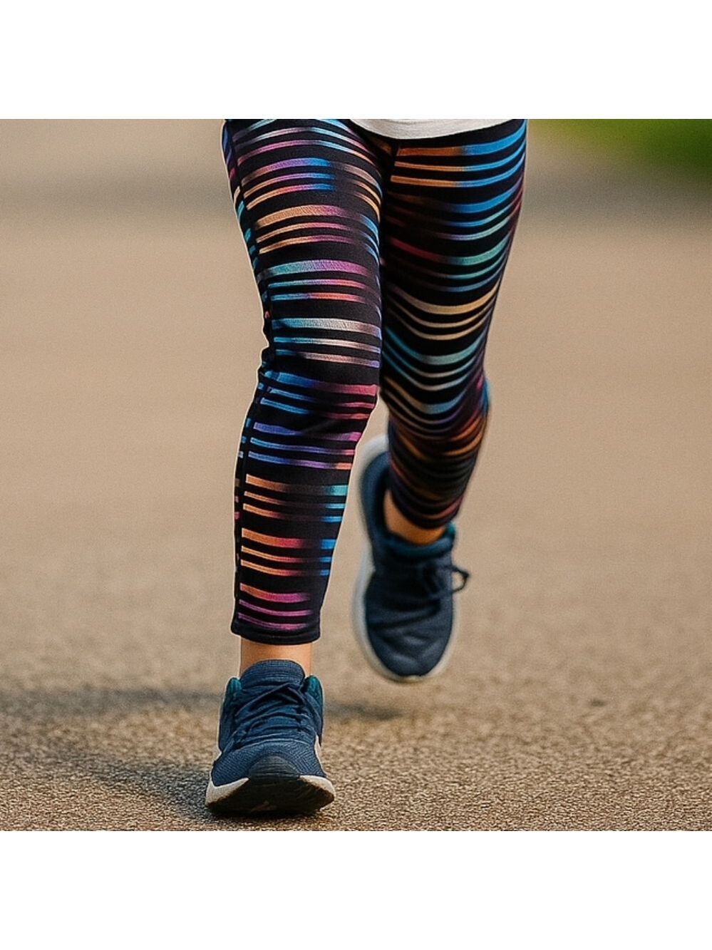 Athleta Girls XS Cropped Striped Leggings Colorful Exercise Grils Abstract Pants
